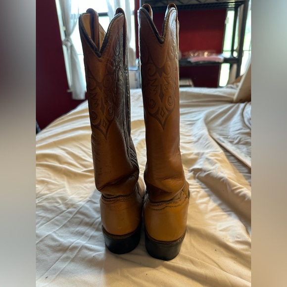 Vintage Acme Women’s Cowboy Boots Tan Brown Western Leather 4.5C USA 1965 - Picture 8 of 10